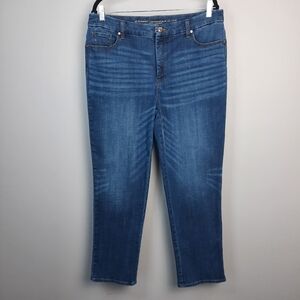 Chico's So Slimming High Rise Girlfriend Slim Leg Crop Jeans size 14